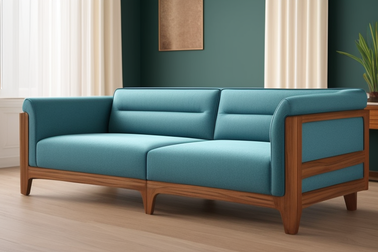 A classic italian sofa with wooden frame in a combination of spanish revival and renaissance styles, Chair