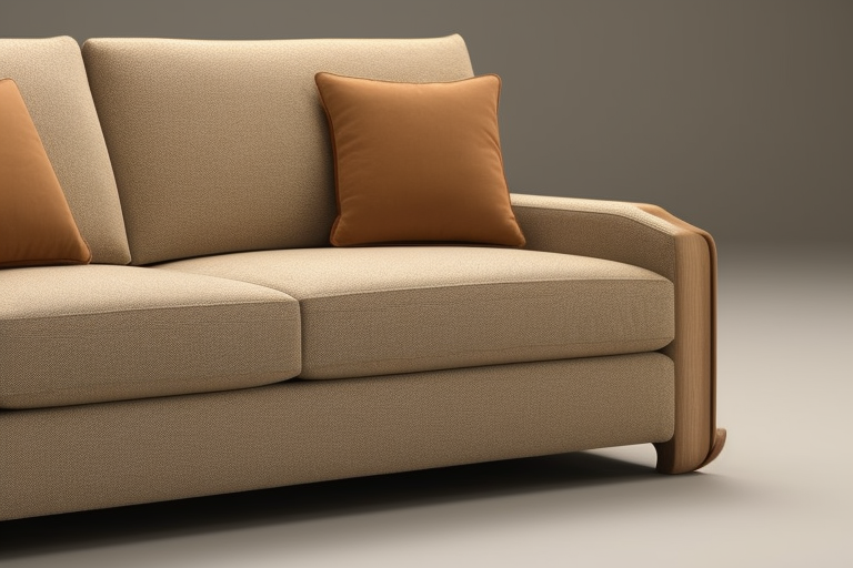 A vintage sofa in a combination of spanish revival and renaissance styles