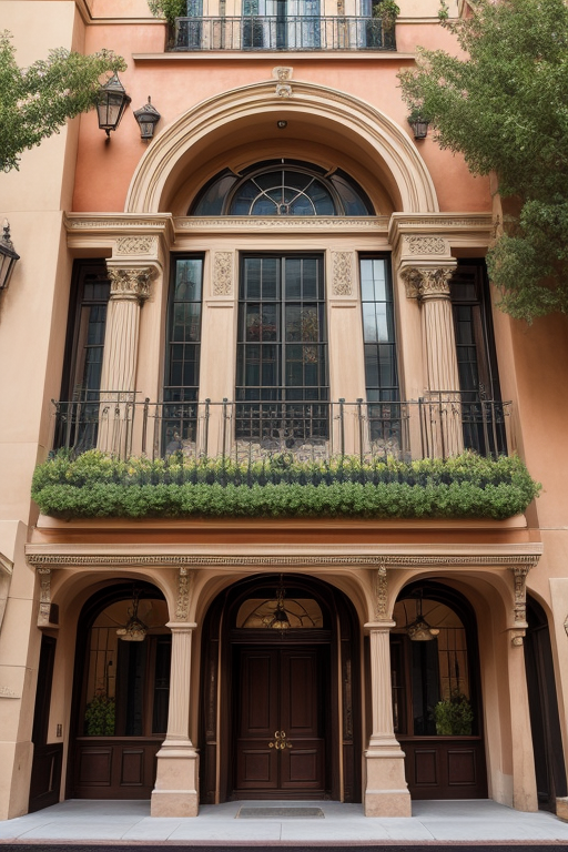 Combination of spanish revival and victorian architecture, Building