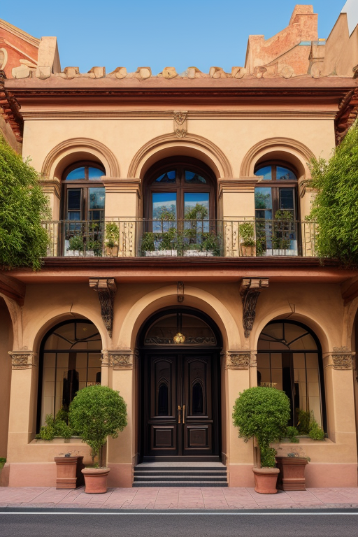 Combination of spanish revival and victorian architecture, Building