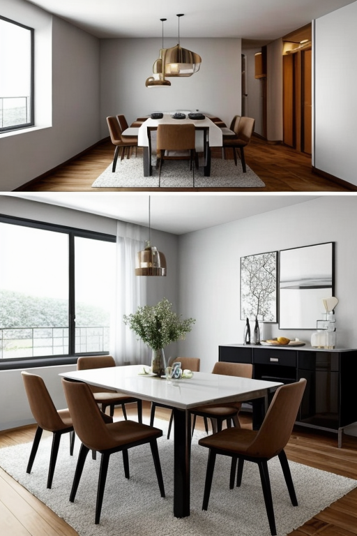 Landscape format dining room modern