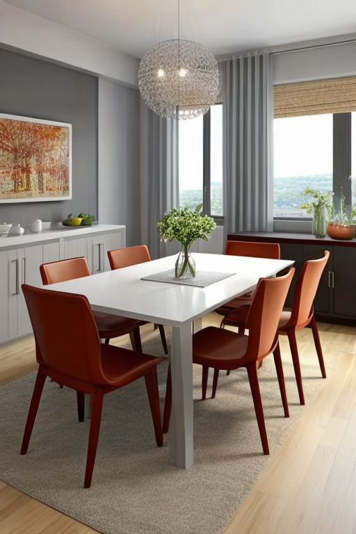 Landscape format dining room modern