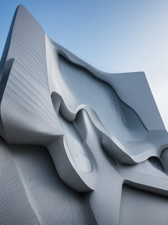 Building, designed by Zaha Hadid, Neofuturist Architecture, in the afternoon, in Moscow