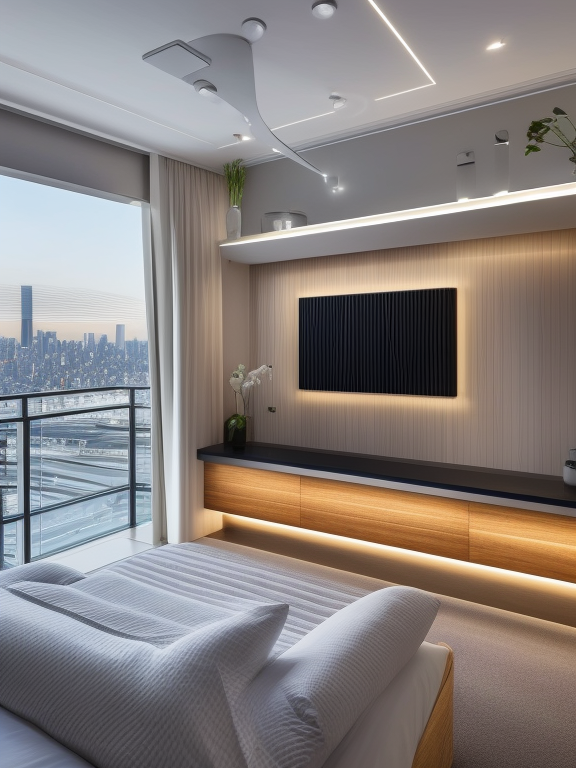 Hotel, designed by Zaha Hadid, Neofuturist Architecture, in the morning, in Tokyo
