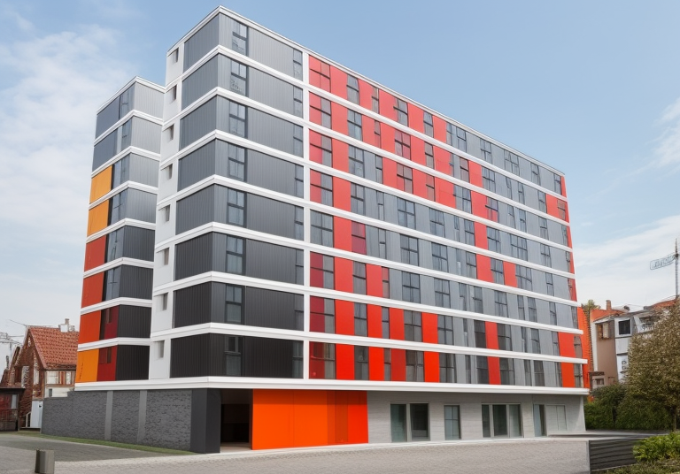 Desing by MVRDV with colors, in the morning, Townhouse, in Lima, , De Stijl architecture