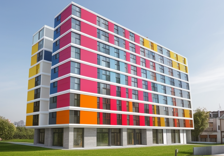 Desing by MVRDV with colors, in the morning, Townhouse, in Lima, , De Stijl architecture