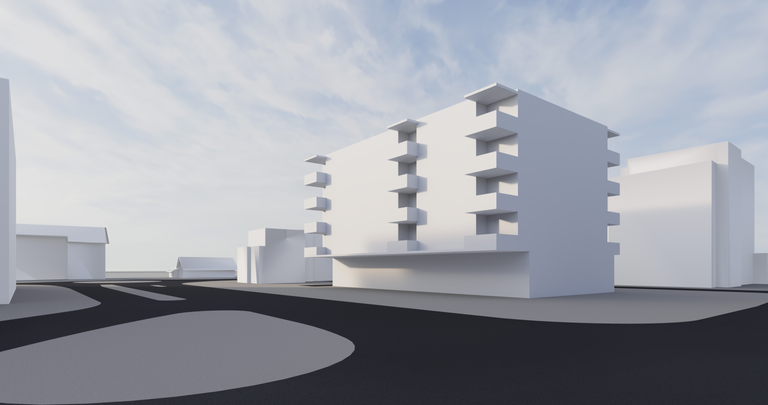 designed by Le Corbusier, Bauhaus Architecture, morning, in Berlin