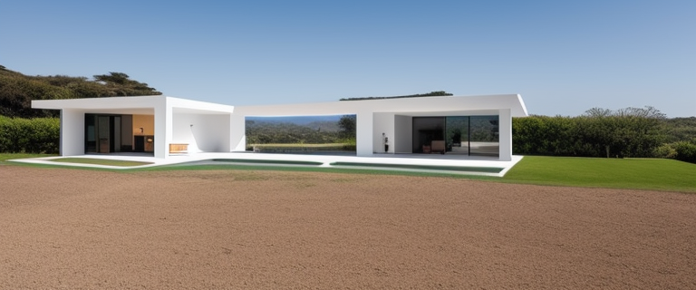 Villa, designed by Luis Barragan, Mexican architecture, in the afternoon, in Mexico