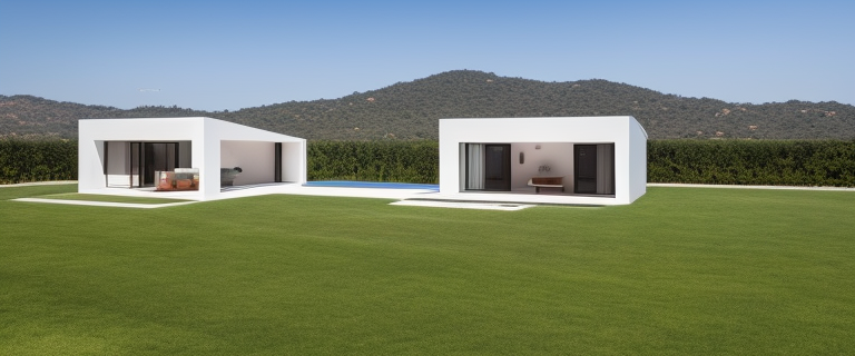 Villa, designed by Luis Barragan, Mexican architecture, in the afternoon, in Mexico