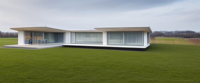 , designed by Alvar Aalto, Constructivism Architecture, in the afternoon, in London, Villa