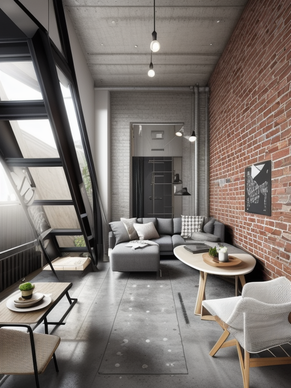 Living Room, , Urban style, edgy and contemporary, industrial elements, exposed brick and metal accents, urban loft aesthetic, open and spacious layouts, concrete floors, minimalist and functional furniture, a fusion of modern and industrial styles