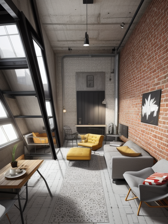 Living Room, , Urban style, edgy and contemporary, industrial elements, exposed brick and metal accents, urban loft aesthetic, open and spacious layouts, concrete floors, minimalist and functional furniture, a fusion of modern and industrial styles