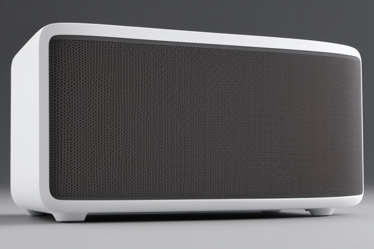 white speaker, apple design. minimalism