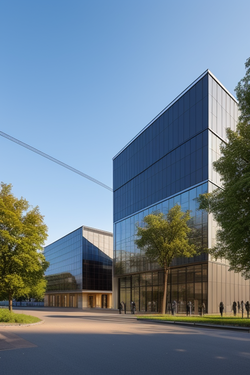 Museum, designed by Rem Koolhas, Modern Architecture, in the morning, in Berlin