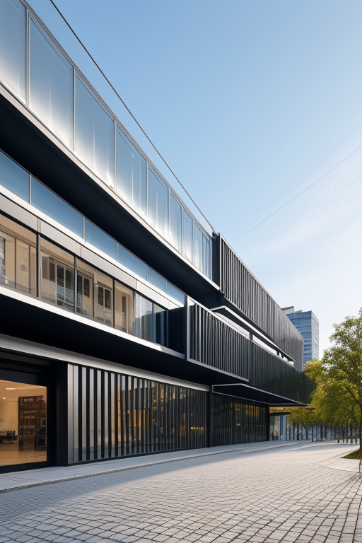 Museum, designed by Rem Koolhas, Modern Architecture, in the morning, in Berlin