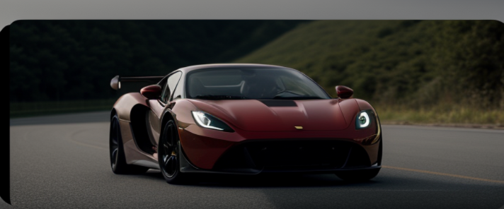 Wide, Morning, sports car, on the road
