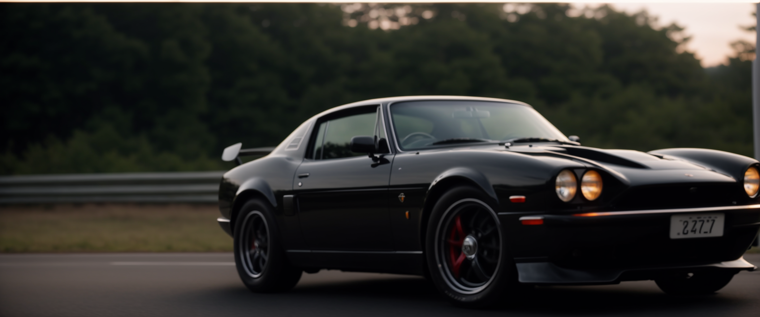 Wide, Morning, sport car, on the road