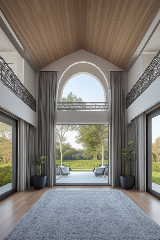 modern house, Villa, designed by Zaha Hadid, Islamic architecture, in the morning, in New York
