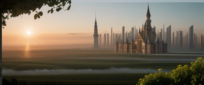 (Extremely detailed floating city:1.3), ((1 detailed mirage-castle floats above the clouds)and(Detailed floats minarets illusion, detailed floats belfry illusion)and(Highly transparent mirage)and(Detailed view of the base of the Mirage castle)),ultra-detailed,extremely detailed and beautiful, sky and white cloud and sunset glow background,ultra-detailed birds, (floating city in bloom, Floating petals, blooming gardens in the sky,  many vines on the wall:1.2)
Imagination, dream
/=
1 girl, (1 girl at floating city:1.3), (solo), (Super wide Angle lens), (back), behind head, white dress, (full body), (bare feet), (Backless dress), the girl away from camera, Holy Light,, Wide, Afternoon
