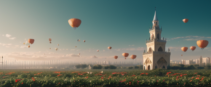 (Extremely detailed floating city:1.3), ((1 detailed mirage-castle floats above the clouds)and(Detailed floats minarets illusion, detailed floats belfry illusion)and(Highly transparent mirage)and(Detailed view of the base of the Mirage castle)),ultra-detailed,extremely detailed and beautiful, sky and white cloud and sunset glow background,ultra-detailed birds, (floating city in bloom, Floating petals, blooming gardens in the sky,  many vines on the wall:1.2)
Imagination, dream
/=
1 girl, (1 girl at floating city:1.3), (solo), (Super wide Angle lens), (back), behind head, white dress, (full body), (bare feet), (Backless dress), the girl away from camera, Holy Light,, Wide, Afternoon
