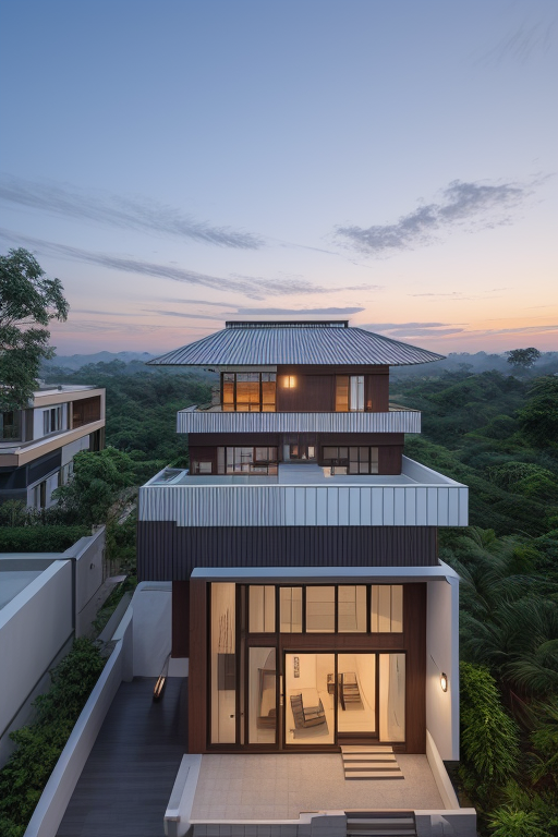 teras dan garasi modern, Building