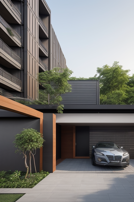 teras dan garasi modern, Building