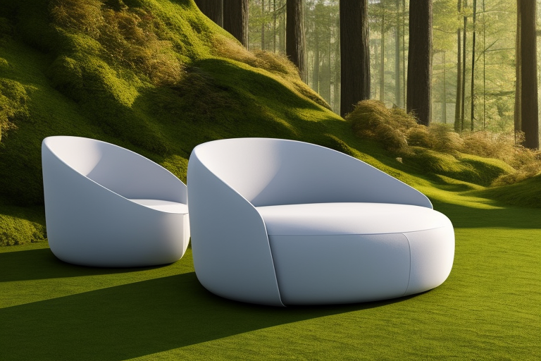 lounge chair made out of winter leafs and moss that attracts birds, Chair