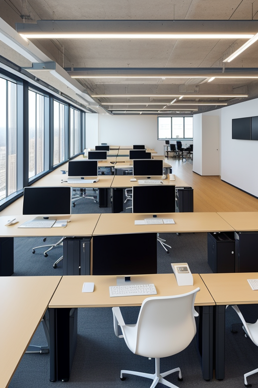 , Office, designed by Eero Saarinen, Post-Modern Architecture, afternoon, in New York programming office with 20 students in photo and office is called GOA

, Building, designed by Norman Foster, Modern Architecture, in the morning, in New York