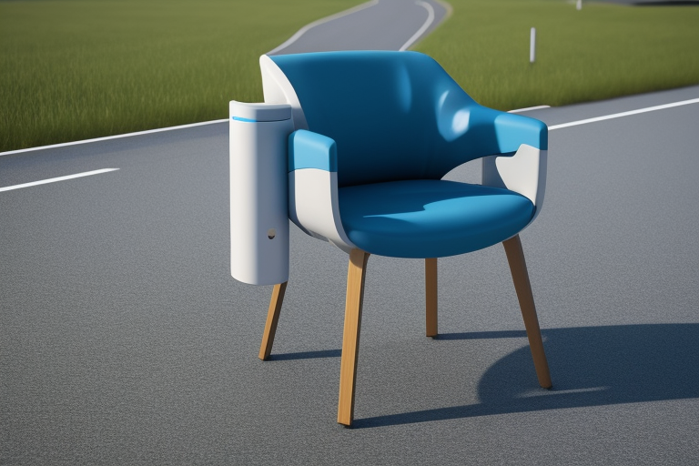 man drilling on road with war in backgrounf, Chair, White