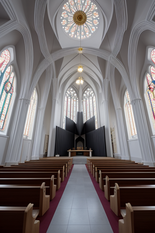 Church, designed by Zaha Hadid, Brutalist Architecture, in the morning, in Istanbul