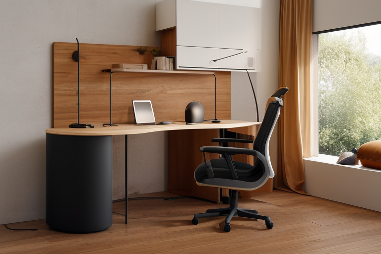 Chair, Black new 2023 design  wooden finish, Headphones