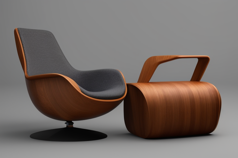 Chair, Black new 2023 design  wooden finish, Headphones