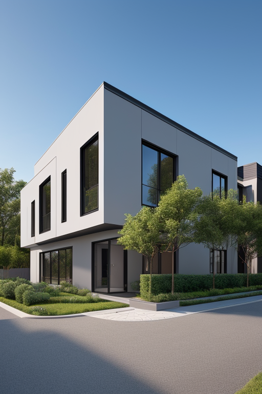 Townhouse, Modern Architecture, in the morning