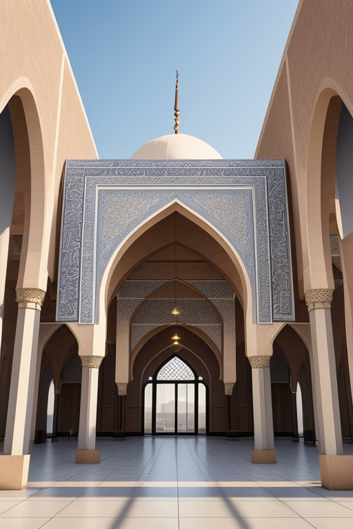 Modern mosque , Mosque, Modern Architecture, in the afternoon