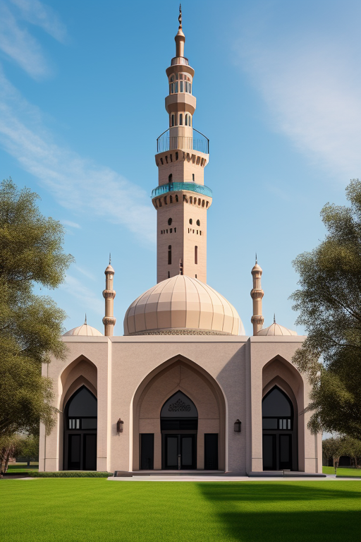 Modern mosque , Mosque, Modern Architecture, in the afternoon