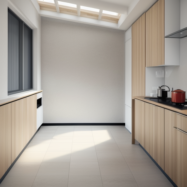Kitchen room , Kitchen, Minimalist design, simple lines, limited furniture, open floor, natural light, uncluttered space