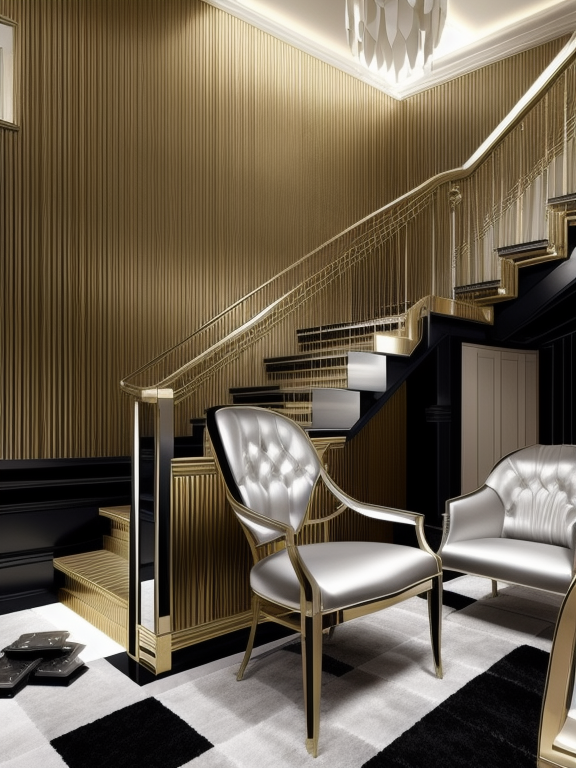Palaces , Living Room, Hollywood Glam design, glamorous and lavish, bold and luxurious colours, black, silver, mirrored surfaces, velvet and satin fabrics, dramatic atmosphere, indulgence, art-deco inspired