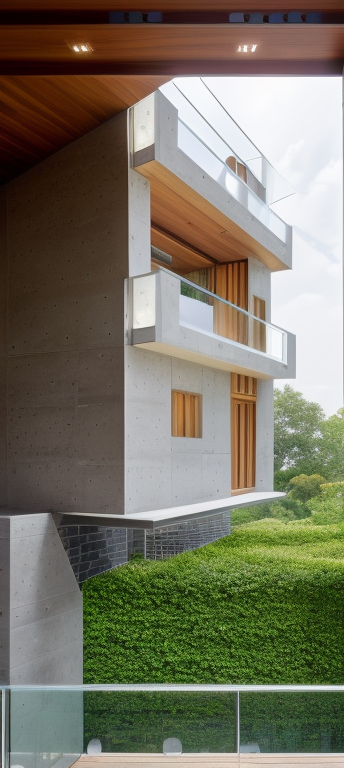 duplex 8bhk, Villa, designed by Louis Kahn, Islamic architecture, in the afternoon, in New York