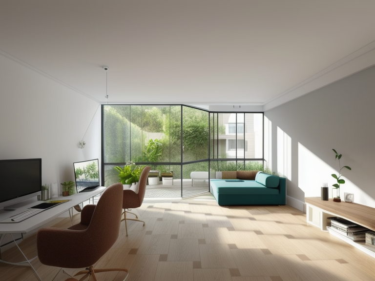 Living Room, Contemporary design, clean lines, minimalist aesthetic, a lot of plants, functionality, open uncluttered spaces, colour palette.
