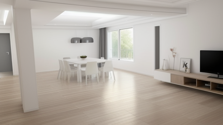 remodelación moderna con colores claros y poco mobiliario, Living Room, Minimalist design, simple lines, limited furniture, open floor, natural light, uncluttered space, Contemporary design, clean lines, minimalist aesthetic, functionality, open uncluttered spaces, neutral colour palette
