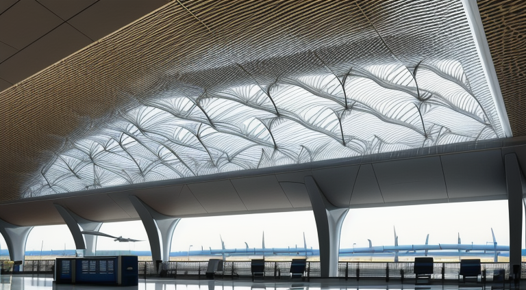 Airport Parametric Architecture, in the morning, designed by Norman Foster