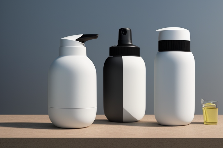 modern bottle skin oil white bacground, Black