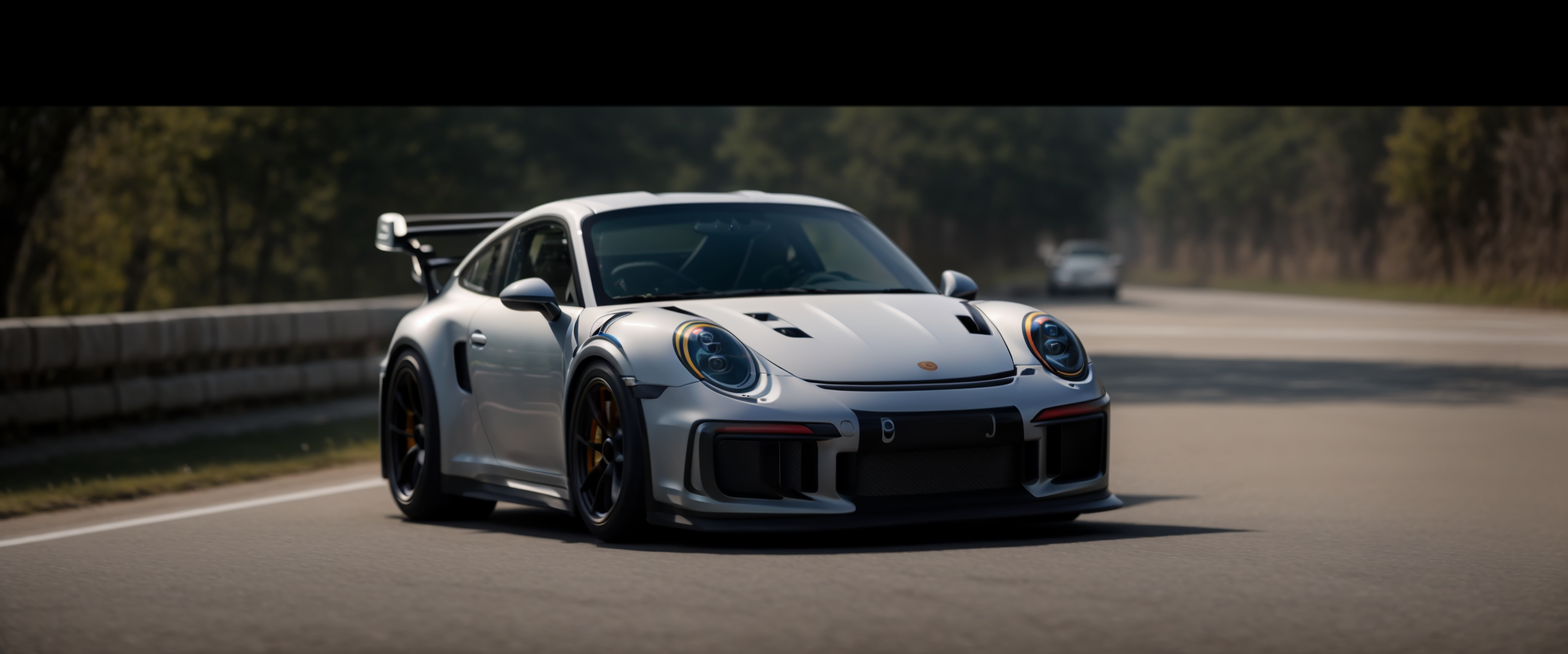 Porsche 911 GT3 RS, front view, Wide, Morning