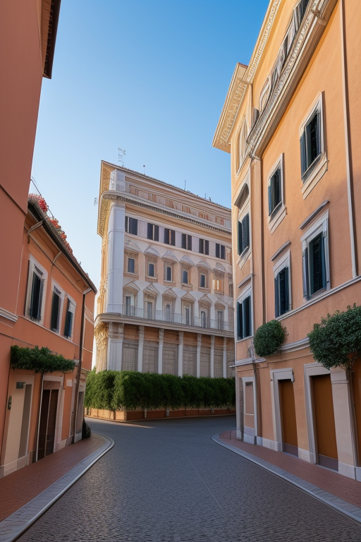 Mansion, designed by Santiago Calatrava, Modern Architecture, in the morning, in Rome