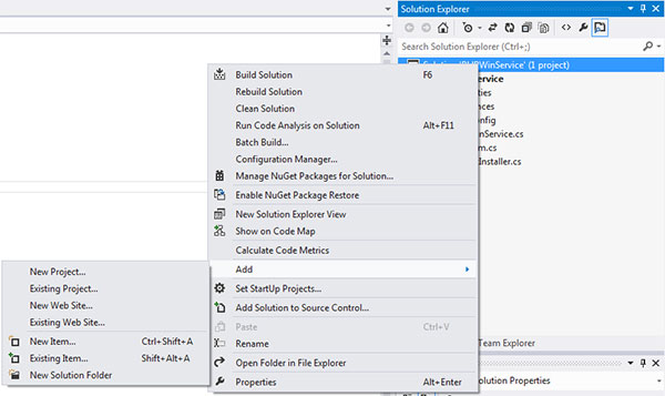 VS 2012 Add Setup for Windows Service