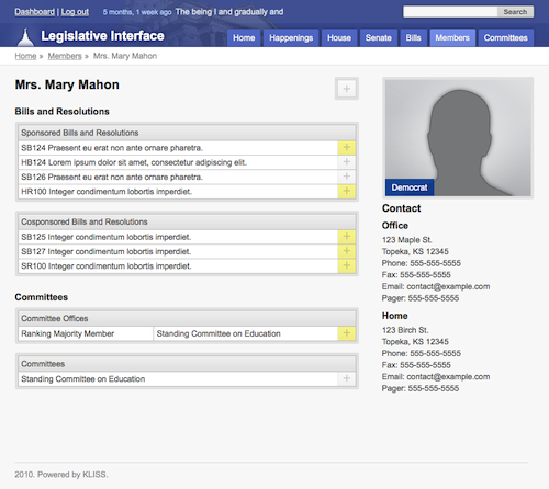 Legislative Interface