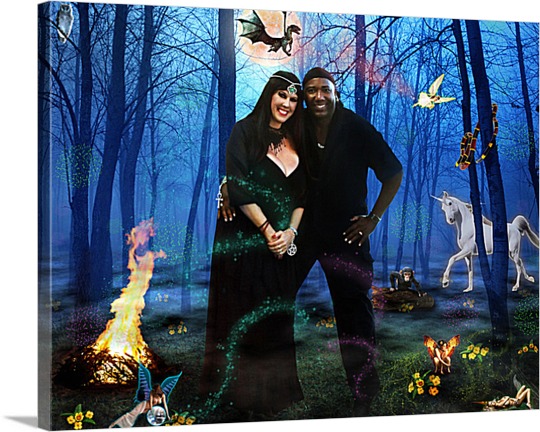 Canvas Print of Couple in Fairytale Forest