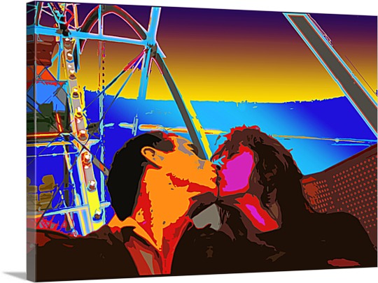 Photo on Canvas of Couple on Ferris Wheel