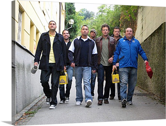 Canvas Pop Art of Group of Friends in Street