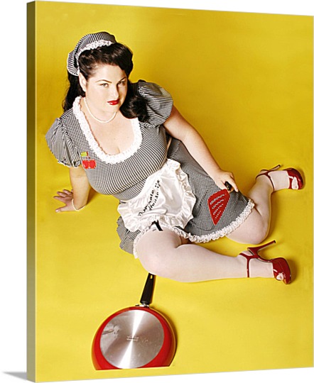 Pinup Girl Portrait on Canvas